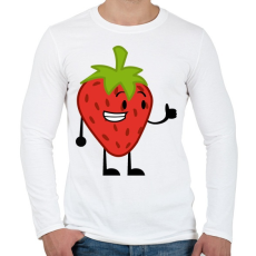 PRINTFASHION Strawberry  - Férfi hosszú ujjú póló - Fehér