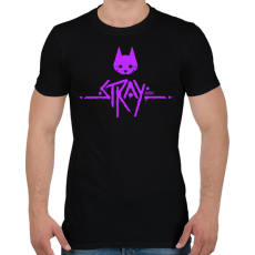 PRINTFASHION Stray purple - Férfi póló - Fekete