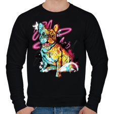 PRINTFASHION street art french bulldog - Férfi pulóver - Fekete férfi pulóver, kardigán