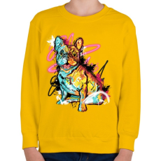 PRINTFASHION street art french bulldog - Gyerek pulóver - Sárga