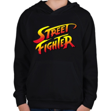 PRINTFASHION Street Fighter - Gyerek kapucnis pulóver - Fekete