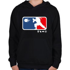 PRINTFASHION Street Fighter League - Gyerek kapucnis pulóver - Fekete