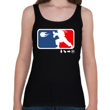 PRINTFASHION Street Fighter League - Női atléta - Fekete női trikó