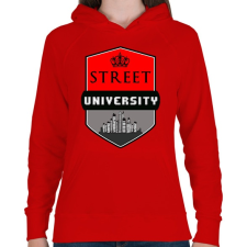 PRINTFASHION street university - Női kapucnis pulóver - Piros női pulóver, kardigán