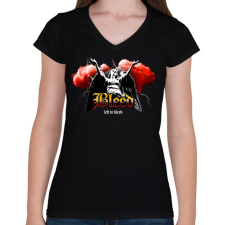 PRINTFASHION Streetwear - Bleed - Női V-nyakú póló - Fekete női póló