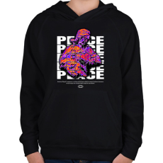 PRINTFASHION Streetwear peace - Gyerek kapucnis pulóver - Fekete
