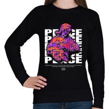 PRINTFASHION Streetwear peace - Női pulóver - Fekete női pulóver, kardigán