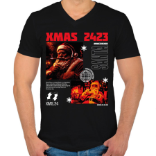 PRINTFASHION Streetwear xmas - Férfi V-nyakú póló - Fekete férfi póló