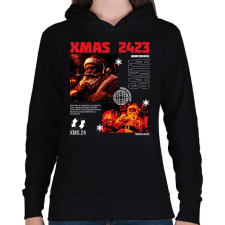 PRINTFASHION Streetwear xmas - Női kapucnis pulóver - Fekete női pulóver, kardigán
