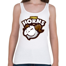 PRINTFASHION Strong Horns - Női atléta - Fehér női trikó