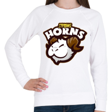 PRINTFASHION Strong Horns - Női pulóver - Fehér női pulóver, kardigán