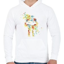 PRINTFASHION Strucc vízfesték - Férfi kapucnis pulóver - Fehér férfi pulóver, kardigán