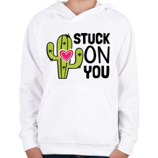 PRINTFASHION Stuck on you - Gyerek kapucnis pulóver - Fehér gyerek pulóver, kardigán