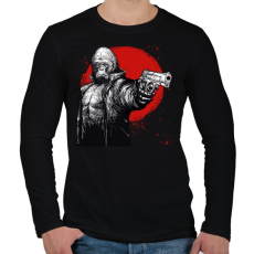 PRINTFASHION Stukkeres Gorilla - Férfi hosszú ujjú póló - Fekete