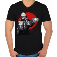 PRINTFASHION Stukkeres Gorilla - Férfi V-nyakú póló - Fekete