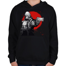 PRINTFASHION Stukkeres Gorilla - Gyerek kapucnis pulóver - Fekete