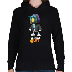 PRINTFASHION Stumble Guys - 1NFLU3NZ0R - Női kapucnis pulóver - Fekete