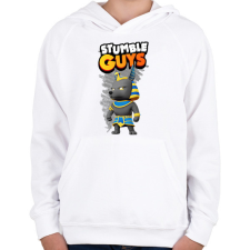 PRINTFASHION Stumble guys anubis - Gyerek kapucnis pulóver - Fehér gyerek pulóver, kardigán