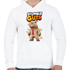 PRINTFASHION Stumble guys capybara - Férfi kapucnis pulóver - Fehér