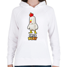 PRINTFASHION Stumble Guys - Chicken - Női kapucnis pulóver - Fehér női pulóver, kardigán