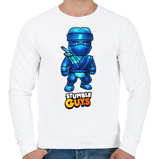 PRINTFASHION Stumble guys - Dynamitron - Férfi pulóver - Fehér