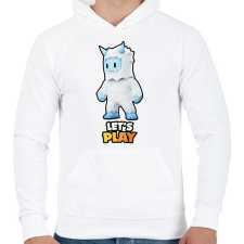 PRINTFASHION Stumble Guys - Frost Yeti - Férfi kapucnis pulóver - Fehér férfi pulóver, kardigán