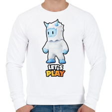 PRINTFASHION Stumble Guys - Frost Yeti - Férfi pulóver - Fehér férfi pulóver, kardigán