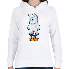 PRINTFASHION Stumble Guys - Frost Yeti - Női kapucnis pulóver - Fehér női pulóver, kardigán