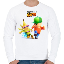 PRINTFASHION Stumble Guys game - Férfi pulóver - Fehér férfi pulóver, kardigán