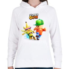 PRINTFASHION Stumble Guys game - Női kapucnis pulóver - Fehér