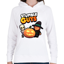 PRINTFASHION Stumble guys halloween - Női kapucnis pulóver - Fehér női pulóver, kardigán