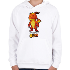 PRINTFASHION Stumble Guys - Inferno Dragon - Gyerek kapucnis pulóver - Fehér