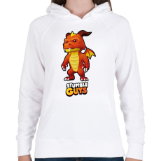 PRINTFASHION Stumble Guys - Inferno Dragon - Női kapucnis pulóver - Fehér