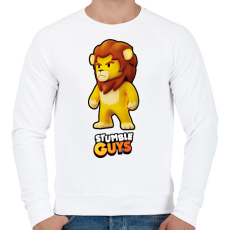 PRINTFASHION Stumble Guys - Leonidas - Férfi pulóver - Fehér