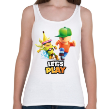 PRINTFASHION Stumble Guys - Let's play - Női atléta - Fehér női trikó