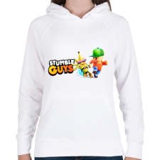 PRINTFASHION Stumble Guys - Női kapucnis pulóver - Fehér női pulóver, kardigán