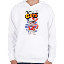 PRINTFASHION Stumble guys polar bear - Gyerek kapucnis pulóver - Fehér gyerek pulóver, kardigán