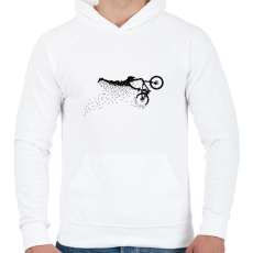 PRINTFASHION stunt biker - Férfi kapucnis pulóver - Fehér