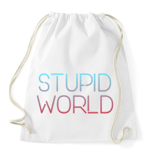 PRINTFASHION Stupid World - Sportzsák, Tornazsák - Fehér tornazsák