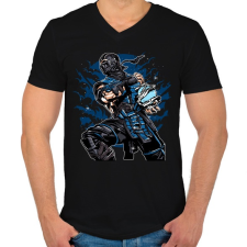 PRINTFASHION Sub Zero - Férfi V-nyakú póló - Fekete férfi póló