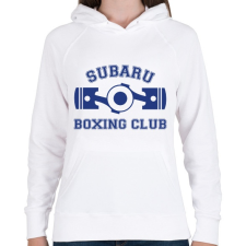 PRINTFASHION Subaru Boxing Club - Női kapucnis pulóver - Fehér női pulóver, kardigán