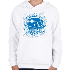 PRINTFASHION Subaru - Gyerek kapucnis pulóver - Fehér gyerek pulóver, kardigán