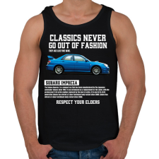 PRINTFASHION Subaru Impreza - Férfi atléta - Fekete atléta, trikó