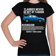 PRINTFASHION Subaru Impreza - Női póló - Fekete női póló
