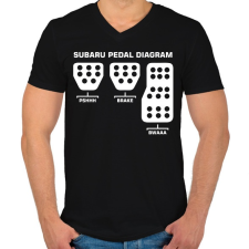 PRINTFASHION Subaru pedál - Férfi V-nyakú póló - Fekete férfi póló