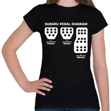 PRINTFASHION Subaru pedál - Női póló - Fekete