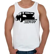PRINTFASHION Subaru STi - Férfi atléta - Fehér atléta, trikó