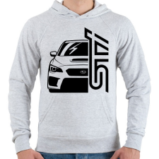 PRINTFASHION Subaru STI - Férfi kapucnis pulóver - Sport szürke férfi pulóver, kardigán