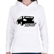 PRINTFASHION Subaru STi - Női kapucnis pulóver - Fehér női pulóver, kardigán