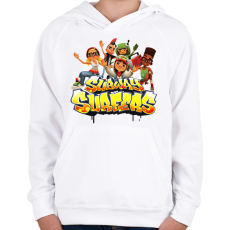 PRINTFASHION Subway surfers - Gyerek kapucnis pulóver - Fehér